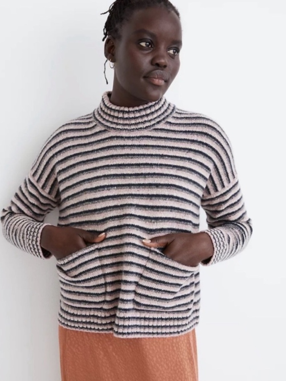 Madewell Merrydale Pocket Pullover Sweater in Stripe